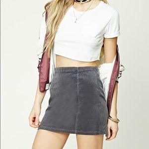 Dark Grey Corduroy Mini Skirt